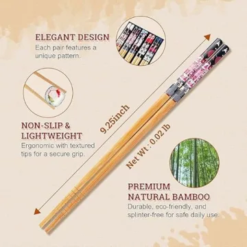52USA Bamboo Chopsticks Gift Set - Eco-Friendly & Reusable