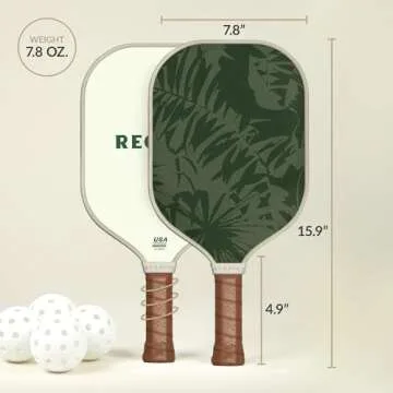 Recess Premium Pickleball Paddle, Zuma - Strong & Durable Fiberglass Surface, Lightweight, Honeycomb...