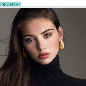 Qyalie Extra Large Gold Drop Earrings for Bold Style