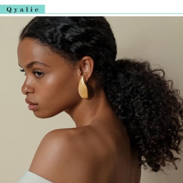 Qyalie Extra Large Gold Drop Earrings for Bold Style