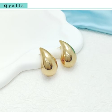 Qyalie Extra Large Gold Drop Earrings for Bold Style