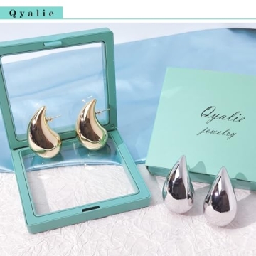 Qyalie Extra Large Gold Drop Earrings for Bold Style