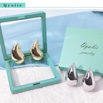 Qyalie Extra Large Gold Drop Earrings for Bold Style