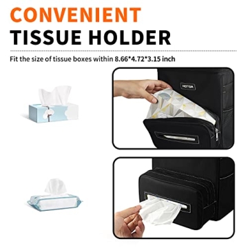 HOTOR Car Trash Can with Handy Tissue Holder and Organizer
