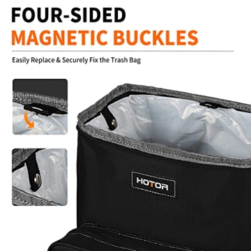 HOTOR Car Trash Can with Handy Tissue Holder and Organizer