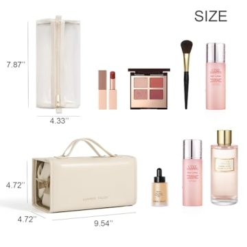 YDR Travel Makeup Bag 4-Pouch Cosmetic Organizer Magnetic Closure