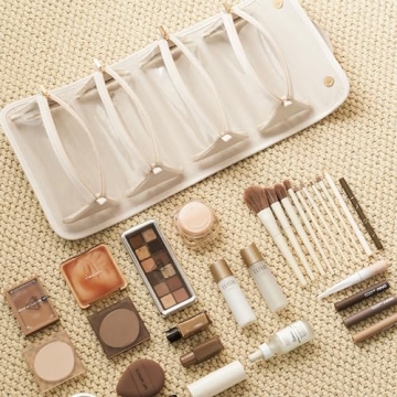 YDR Travel Makeup Bag 4-Pouch Cosmetic Organizer Magnetic Closure