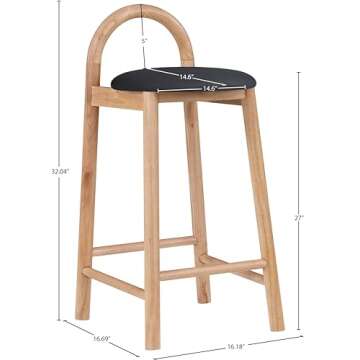 Modern Vegan Leather Upholstered Stool for Style