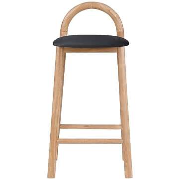 Modern Vegan Leather Upholstered Stool for Style