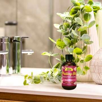THE DIRT Oil Pulling Mouthwash - Gluten Free - Removes Plaque, Tartar, Bad Breath & Whitens Teeth (Luscious Rose, Clove & Mint, 4 Ounce)