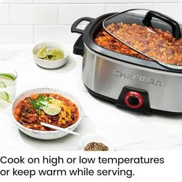 Chefman 6-Quart Slow Cooker - Versatile & Easy to Clean