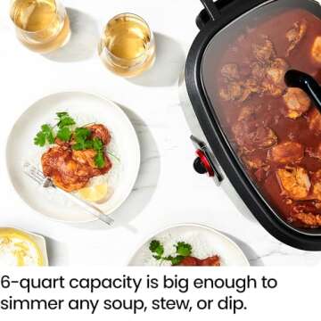 Chefman 6-Quart Slow Cooker - Versatile & Easy to Clean