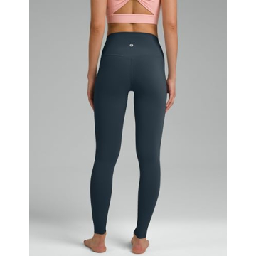 Colorfulkoala Women's Dreamlux High Waisted Workout Leggings 28" Inseam Full Length Yoga Pants Yoga Pants (L, Blue Ink)