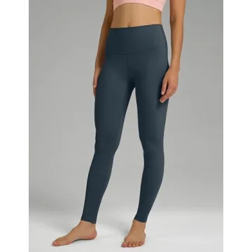 Colorfulkoala Women's Dreamlux High Waisted Workout Leggings 28" Inseam Full Length Yoga Pants Yoga Pants (L, Blue Ink)
