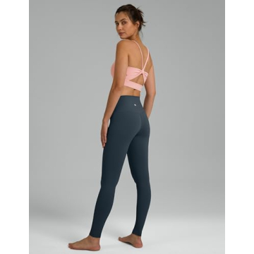 Colorfulkoala Women's Dreamlux High Waisted Workout Leggings 28" Inseam Full Length Yoga Pants Yoga Pants (L, Blue Ink)