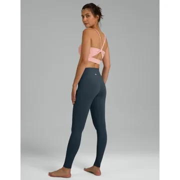 Colorfulkoala Women's Dreamlux High Waisted Workout Leggings 28" Inseam Full Length Yoga Pants Yoga Pants (L, Blue Ink)