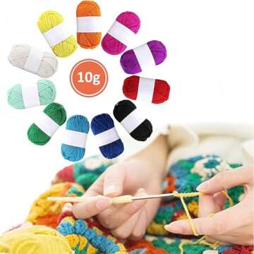 12x 10g Acrylic Yarn Knitting Wool Crochet Yarn, Perfect for Beginners & Kids Crafts