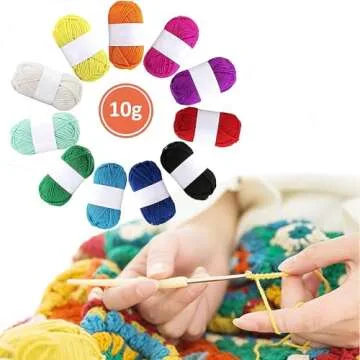 12x 10g Acrylic Yarn Knitting Wool Crochet Yarn, Perfect for Beginners & Kids Crafts
