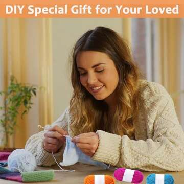 12x Acrylic Knitting Wool Set for Beginners and Kids