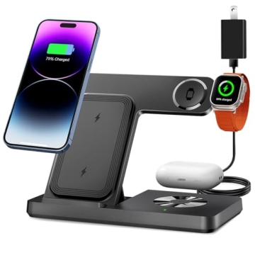 Wireless Charger, 3 in 1 Charging Station for iPhone, AirPods & Apple Watch
