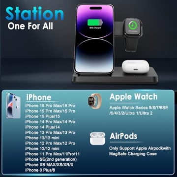 Wireless Charger 3 in 1 Station for iPhone & Apple