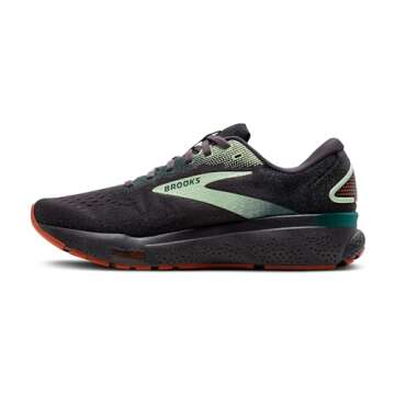 Brooks Men’s Ghost 16 Neutral Running Shoe - Blackened Pearl/June Bug/Green - 11.5 Medium