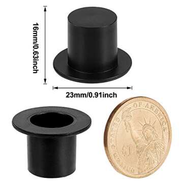 Blulu 50 Pieces Mini Black Top Hats, Plastic Magician Hats for DIY Decoration, Snowman Decorating, C...