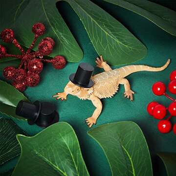 Blulu 50 Pieces Mini Black Top Hats, Plastic Magician Hats for DIY Decoration, Snowman Decorating, Christmas Party, Birthday Party, Wedding, Family Gathering