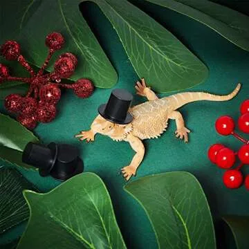 Blulu 50 Pieces Mini Black Top Hats, Plastic Magician Hats for DIY Decoration, Snowman Decorating, Christmas Party, Birthday Party, Wedding, Family Gathering