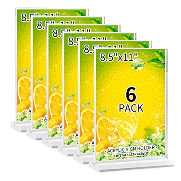 ikgopiz Acrylic Sign Holder 8.5 x 11-Acrylic T-Shaped Desktop Display Stand, Sign Holder,Menu ad Fra...