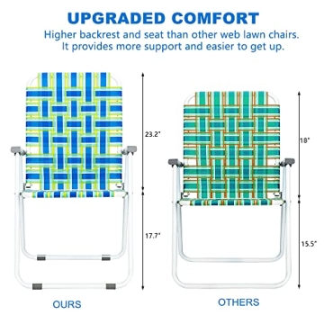 VINGLI Patio Folding Chairs Set of 2 for Outdoor Comfort