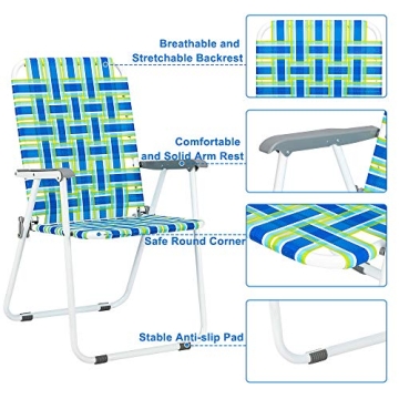 VINGLI Patio Folding Chairs Set of 2 for Outdoor Comfort