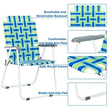 VINGLI Patio Folding Chairs Set of 2 for Outdoor Comfort