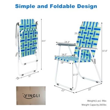 VINGLI Patio Folding Chairs Set of 2 for Outdoor Comfort