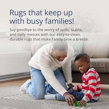 Abani Nuevo Collection Area Rug - Mid-Century Black and White Arch Knot Design - 8' x 10' - for Living Room, Bedroom & Office