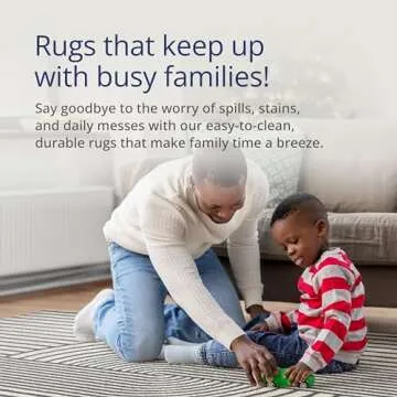 Abani Nuevo Collection Area Rug - Mid-Century Black and White Arch Knot Design - 8' x 10' - for Living Room, Bedroom & Office