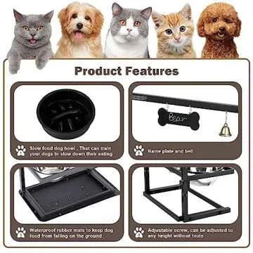 Elevated Dog Bowls with Slow Feeder for Your Pup's Comfort