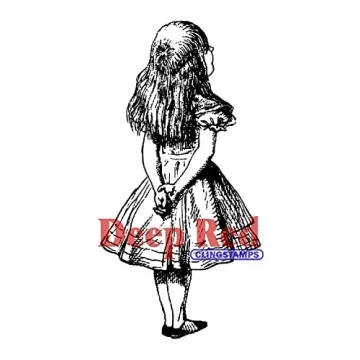 Deep Red Alice Standing Rubber Cling Stamp for Crafts