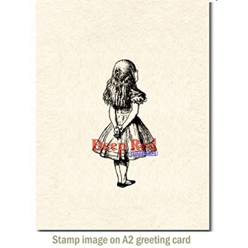 Deep Red Alice Standing Rubber Cling Stamp for Crafts