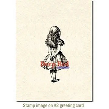 Deep Red Alice Standing Rubber Cling Stamp for Crafts