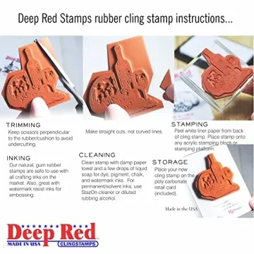 Deep Red Alice Standing Rubber Cling Stamp for Crafts