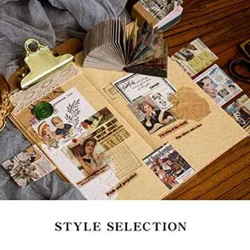 800 Sheets Vintage Scrapbook Paper Mini Antique Decorative Paper,Retro Style Art Craft Diary Journal Embellishment for Writing Drawing Collection Aesthetic Decorative Paper