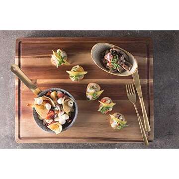 PREMIUM ACACIA Cutting Board & Professional Heavy Duty Butcher Block w/Juice Groove - Extra Large (1...