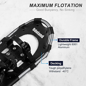 Odoland 4-in-1 Snowshoes with Adjustable Poles and Gear