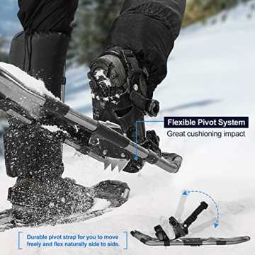 Odoland 4-in-1 Snowshoes with Adjustable Poles and Gear