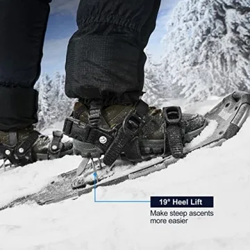 Odoland 4-in-1 Snowshoes with Adjustable Poles and Gear