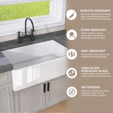 Premium 33 Inch GETPRO Farmhouse Sink for Elegant Kitchens