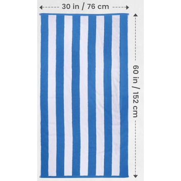 Utopia Towels 4 Pack Cabana Stripe Beach Towels - Soft & Absorbent