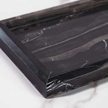 Silver Dragon Marble Vanity Tray for Home Decor Organization