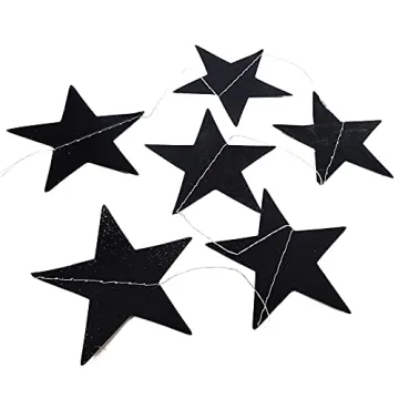 Honbay Glitter Paper Star Garland – 13ft Party Decor